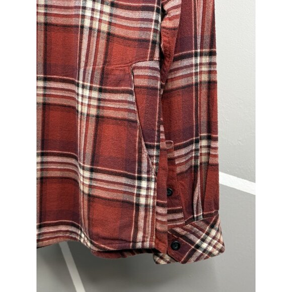 Off The Grid Destroyer Flannel Shirt Men’s XL Red Black Plaid Long Sleeve - Picture 6 of 15